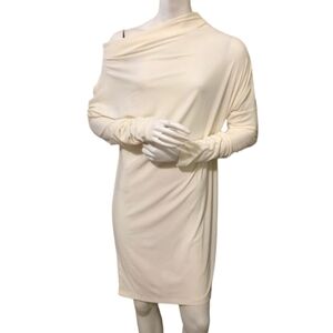Norma Kamali cream super stretch sexy dress S